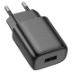 Мережевий зарядний пристрій HOCO C134A Solid single port charger (EU) Black (6942007621298)