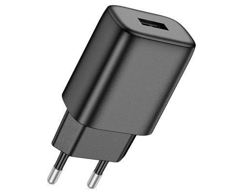 Мережевий зарядний пристрій HOCO C134A Solid single port charger (EU) Black (6942007621298)