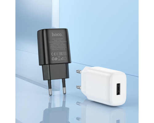 Мережевий зарядний пристрій HOCO C134A Solid single port charger (EU) Black (6942007621298)