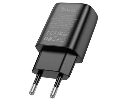 Мережевий зарядний пристрій HOCO C134A Solid single port charger (EU) Black (6942007621298)