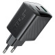 Мережевий зарядний пристрій ACEFAST A106 PD45W GaN (USB-C+USB-A) charger (EU) Black (6974316284031)