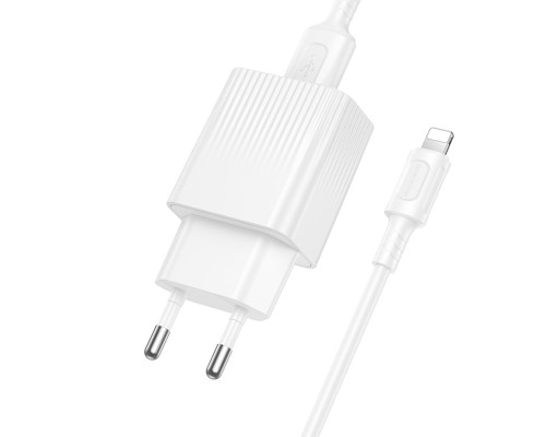 Мережевий зарядний пристрій BOROFONE BAS71A Source single-port charger set(iP) White (6941991122583)