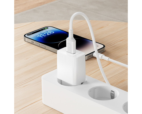 Мережевий зарядний пристрій BOROFONE BAS71A Source single-port charger set(iP) White (6941991122583)