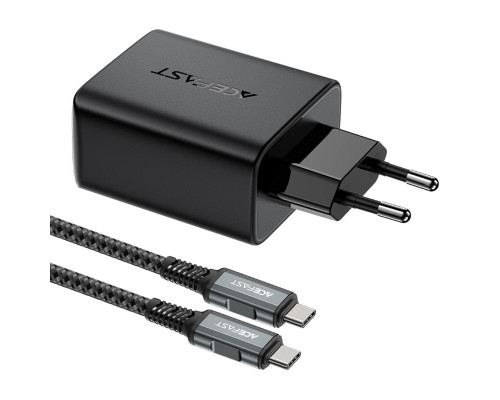 Мережевий зарядний пристрій ACEFAST A17 65W GaN multi-function HUB charger set Black (6974316281085)
