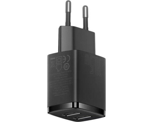 Мережевий зарядний пристрій Baseus Compact Charger 2U 10.5W EU Black (CCXJ010201)