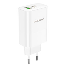 Мережевий зарядний пристрій BOROFONE BN10 Sunlight PD65W dual port(1A1C) charger White (6974443388190)