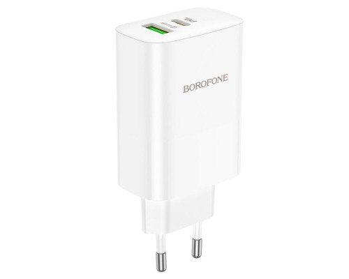 Мережевий зарядний пристрій BOROFONE BN10 Sunlight PD65W dual port(1A1C) charger White (6974443388190)