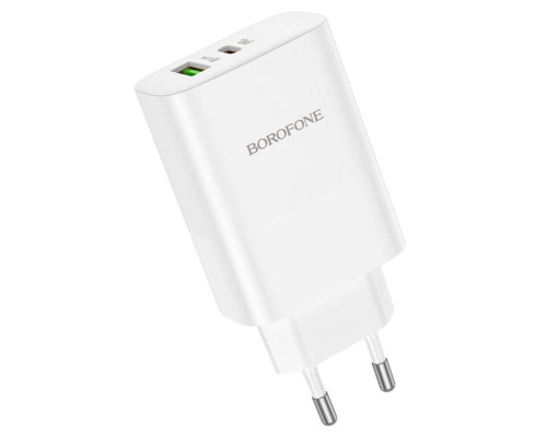 Мережевий зарядний пристрій BOROFONE BN10 Sunlight PD65W dual port(1A1C) charger White (6974443388190)