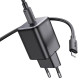 Мережевий зарядний пристрій HOCO N40 Mighty single port PD20W charger set(C to iP) Black (6942007616980)
