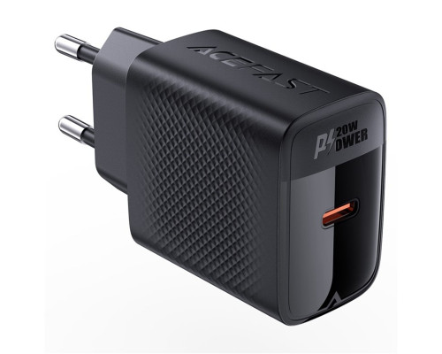 Мережевий зарядний пристрій ACEFAST A82 PD20W GaN single USB-C charger Black (6974316283232)