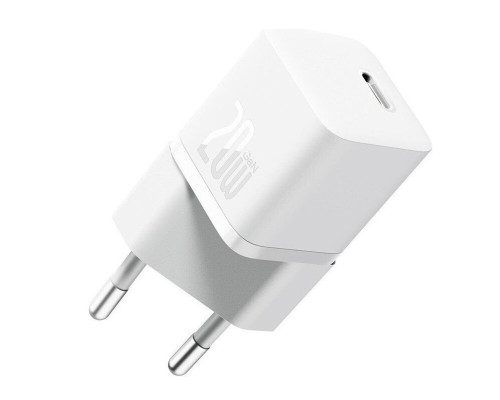 Мережевий зарядний пристрій Baseus GaN5 Fast Charger(mini) 1C 20W EU Moon White(With: Baseus Dynamic 3 Series Fast Charging Data Cable Type-C to Type- (P10110900213-01)