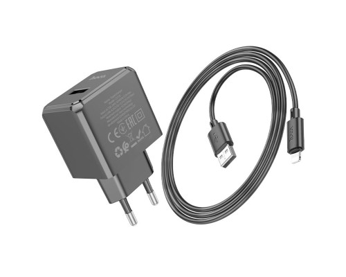 Мережевий зарядний пристрій HOCO CS11A Ocean single port charger set(Micro) 10.5W Black (6942007603584 )