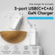 Зарядний пристрій Vention 3-port USB(C+C+A) GaN Charger(65W/30W/30W) EU-Plug White (FEDW0-EU)