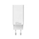 Зарядний пристрій Vention 3-port USB(C+C+A) GaN Charger(65W/30W/30W) EU-Plug White (FEDW0-EU)