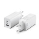 Зарядний пристрій Vention 3-port USB(C+C+A) GaN Charger(65W/30W/30W) EU-Plug White (FEDW0-EU)