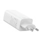 Зарядний пристрій Vention 3-port USB(C+C+A) GaN Charger(65W/30W/30W) EU-Plug White (FEDW0-EU)