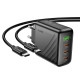 Мережевий зарядний пристрій HOCO CS27A Supply PD67W (3C1A) charger set (C to C)(EU) Black (6942007639842)