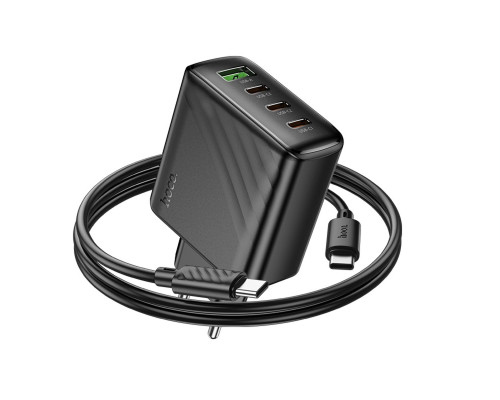 Мережевий зарядний пристрій HOCO CS27A Supply PD67W (3C1A) charger set (C to C)(EU) Black (6942007639842)
