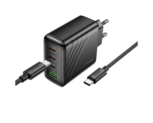 Мережевий зарядний пристрій HOCO CS27A Supply PD67W (3C1A) charger set (C to C)(EU) Black (6942007639842)