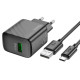 Мережевий зарядний пристрій HOCO CS21A Rich single port QC3.0 charger set (Type-C)(EU) Black (6942007609906)