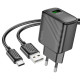 Мережевий зарядний пристрій HOCO CS21A Rich single port QC3.0 charger set (Type-C)(EU) Black (6942007609906)