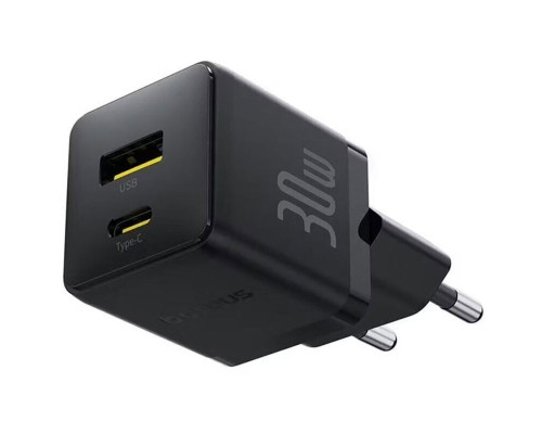 Мережевий зарядний пристрій Baseus Palm Fast Charger C+U 30W EU Cluster Black (P1011160A113-00)