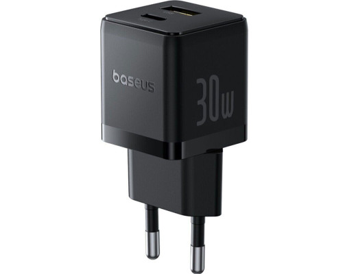 Мережевий зарядний пристрій Baseus Palm Fast Charger C+U 30W EU Cluster Black (P1011160A113-00)
