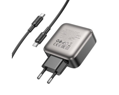 Мережевий зарядний пристрій BOROFONE BAS56A Absolute PD45W (2C1A) charger set (C to C) (EU) Black (6941991116278)