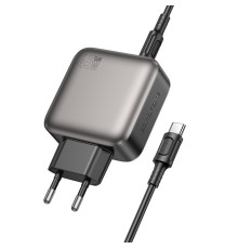 Мережевий зарядний пристрій BOROFONE BAS56A Absolute PD45W (2C1A) charger set (C to C) (EU) Black (6941991116278)
