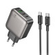 Мережевий зарядний пристрій BOROFONE BAS56A Absolute PD45W (2C1A) charger set (C to C) (EU) Black (6941991116278)