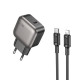 Мережевий зарядний пристрій BOROFONE BAS53A Absolute single-port PD20W charger set (C to iP) (EU) Black (6941991116186)