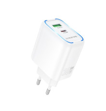 Мережевий зарядний пристрій BOROFONE BA89A Destello PD30W+QC3.0 charger (EU) White (6941991119361)
