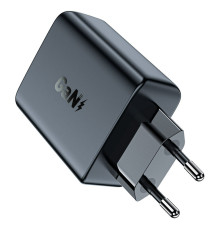 Мережевий зарядний пристрій ACEFAST A29 PD50W GaN (USB-C+USB-C) dual port charger Black (AFA29B)