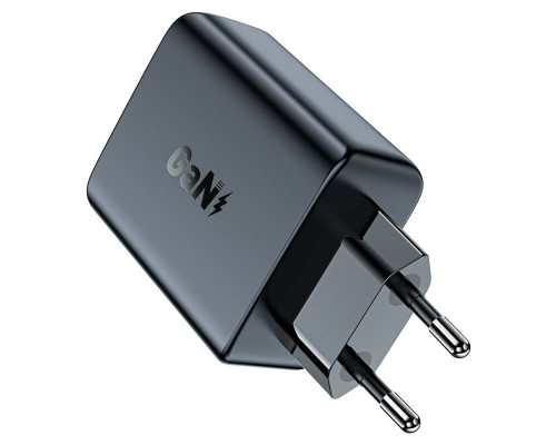 Мережевий зарядний пристрій ACEFAST A29 PD50W GaN (USB-C+USB-C) dual port charger Black (AFA29B)