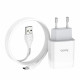 Мережевий зарядний пристрій HOCO C73A Glorious dual port charger set(Type-C) 12W White (6931474713070)