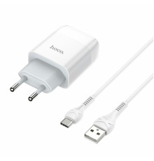 Мережевий зарядний пристрій HOCO C73A Glorious dual port charger set(Type-C) 12W White (6931474713070)