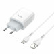 Мережевий зарядний пристрій HOCO C73A Glorious dual port charger set(Type-C) 12W White (6931474713070)