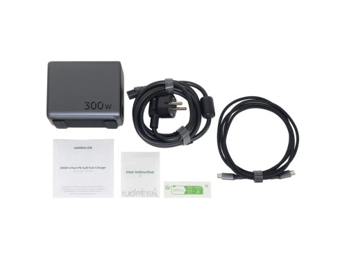 Зарядний пристрій UGREEN CD333 Nexode 300W 5-Port PD GaN Fast Charger EU(UGR-90903B) (UGR-90903B)