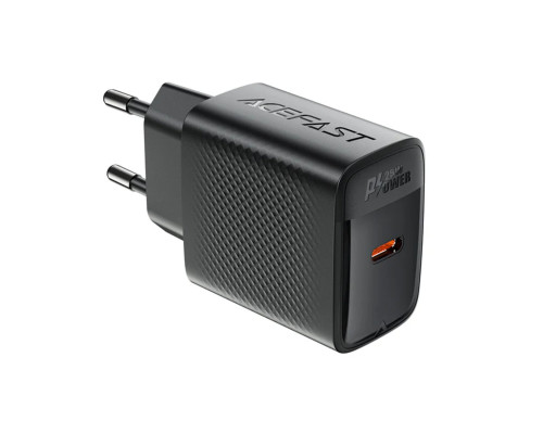 Мережевий зарядний пристрій ACEFAST A104 PD25W GaN single USB-C charger Black (6974316283355)