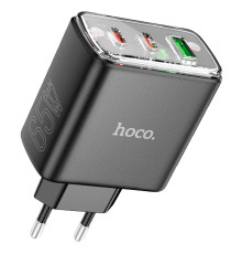 Мережевий зарядний пристрій HOCO CS44A Smart PD65W(2C1A) charger(EU) Black (6942007620864)