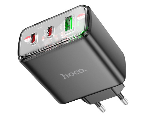Мережевий зарядний пристрій HOCO CS44A Smart PD65W(2C1A) charger(EU) Black (6942007620864)