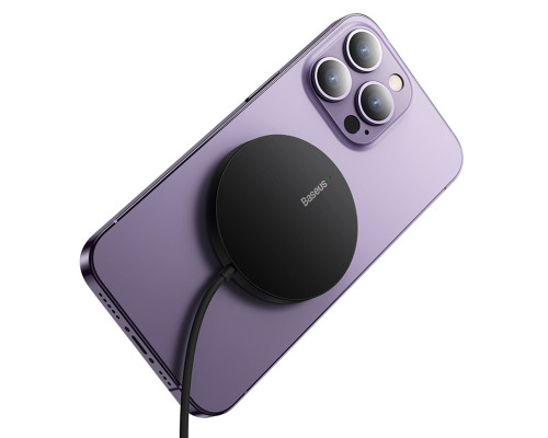 Бездротовий зарядний пристрій Baseus Simple Mini3 Magnetic Wireless Charger 15W Black (CCJJ040001)