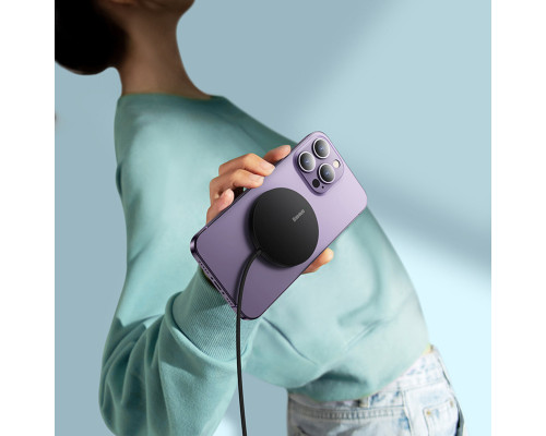 Бездротовий зарядний пристрій Baseus Simple Mini3 Magnetic Wireless Charger 15W Black (CCJJ040001)