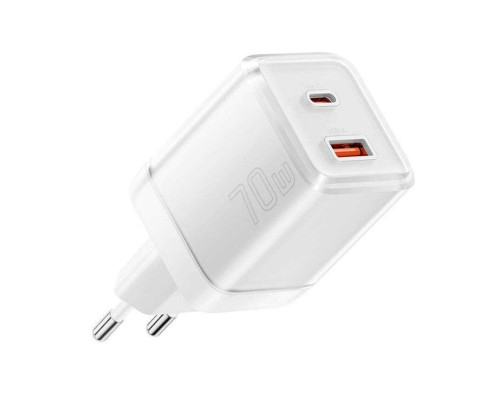 Зарядний пристрій ESSAGER EZCT70 Gan 1USB 1T-C 70W white (EZCT70-YQB02-Z)