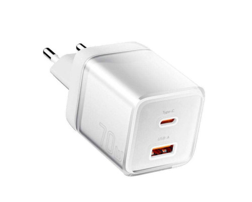 Зарядний пристрій ESSAGER EZCT70 Gan 1USB 1T-C 70W white (EZCT70-YQB02-Z)