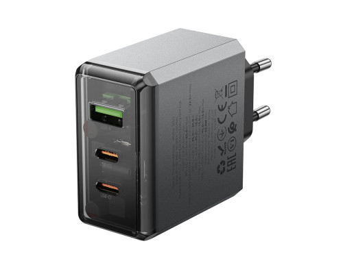 Мережевий зарядний пристрій BOROFONE BN22 Lena PD65W(2C1A) charger(EU) Metal Gray (6941991114601)