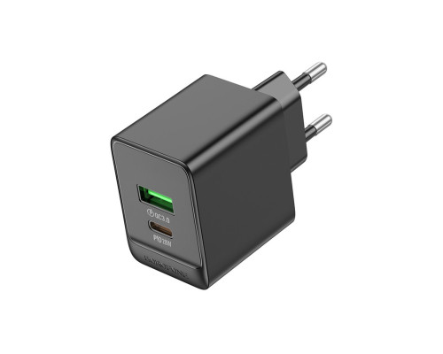 Мережевий зарядний пристрій BOROFONE BAS14A Erudite PD20W+QC3.0 charger(EU) Black (6941991104947)
