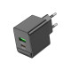 Мережевий зарядний пристрій BOROFONE BAS14A Erudite PD20W+QC3.0 charger(EU) Black (6941991104947)