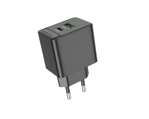 Мережевий зарядний пристрій BOROFONE BAS14A Erudite PD20W+QC3.0 charger(EU) Black (6941991104947)