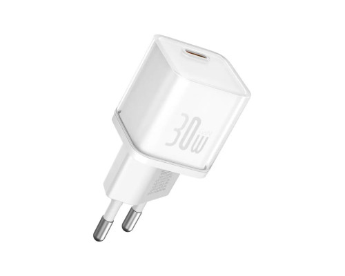 Мережевий зарядний пристрій Baseus GaN5S Fast Charger 1C 30W EU Moon White (P10162504213-00)